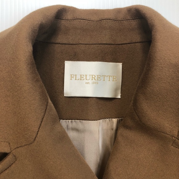 Fleurette Italian Wool Loro Piana Peacoat Tan Camel - Picture 5 of 10